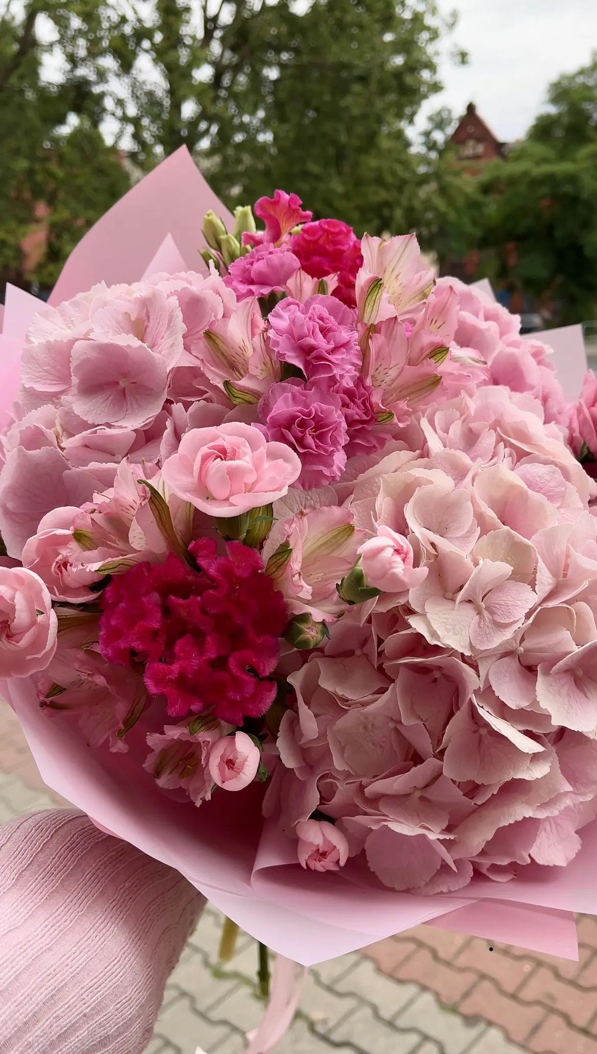 Malinowa chmurka Pastelowy bukiet z sezonowych kwiatów – Malinowa Chmurka